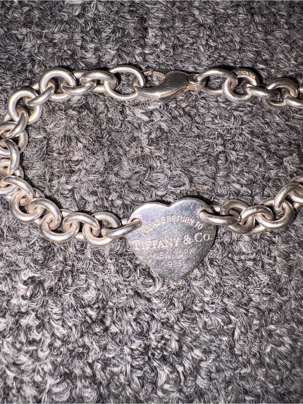 Please Return To Tiffany Heart Charm Bracelet Large 8in